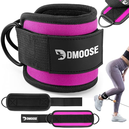 Image of DMoose Ankle Strap for Cable Machine - One Size Fit with Premium Padding, Workout Kickback Ankle Cuffs, Ankle Bands for Working Out, Booty Workouts, Leg Extension, Hip Abductors & Lower Body Exercises