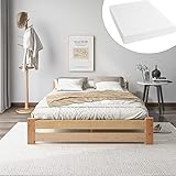 Superbe apparence. Tous les composants ont été parfaitement assortis. Les rainures à la surface du lit assurent une ventilation optimale, tandis que le bois peut être traité et adapté selon vos préférences. Profitez du look magnifique de ce lit en bois massif naturel de première qualité.