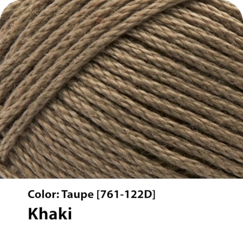 Image of Lion Brand Yarn, 24 /7 Cotton Yarn, Taupe, Beige, 1 Pack | Light Worsted 100% Mercerized Cotton Yarn for Crochet, Knitting, Craft, 185 Yards of Natural Fiber for Tees, Bags, Dishcloths