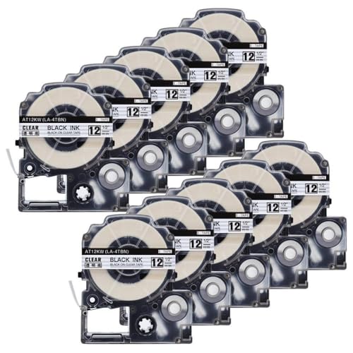 10 �p�b�N 9 12 �~�����[�g�� SS12KW ���n�ɔ��e�[�v���x�� SS9KW SS6KW ST12KW SC12YW SC12BW LW 300 LW 400 �ƌ݊�������(Black on clear)