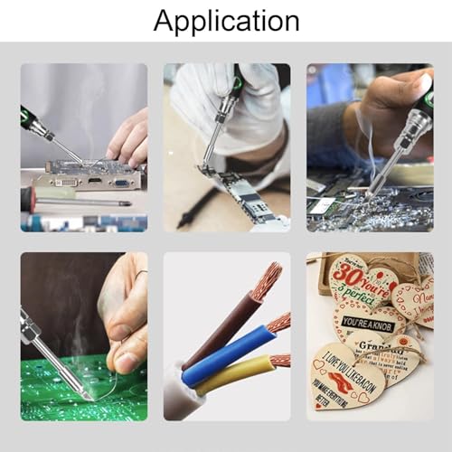 Image of Cordless USB Rechargeable Soldering Iron Kit with 1000mAh Battery, Fast Heating 15s, 3 Temperature Levels up to 450C, Type-C Portable Soldering Pen for Electronics Repair, Mobile Fixing