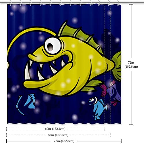 Rideau de douche poisson jaune en tissu de qualité supérieure durable - 6