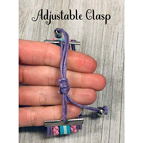 Sportybella Dance Accessories – Love Infinity Bracelet for Girls, Teens – Adjustable Pink, Purple, Teal, and Light Blue Braided Leather with Dance Letter Bar and Heart Charm – Gift for Dancers2