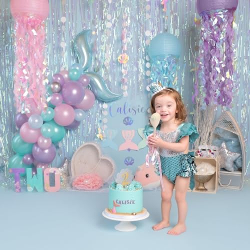 Image of Thicken Iridescent Party Backdrop Fringe Curtains Holographic Streamers