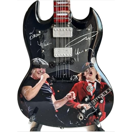 Guitarra miniatura AC DC Angus y Brian
