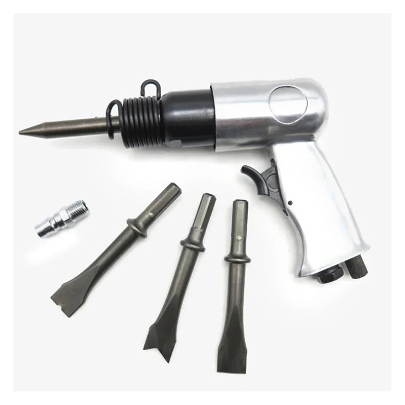 Martillo de Aire, Martillo neumático de alta resistencia con cinceles redondos y hexagonales, tornillo 1/4'', 4500 rpm, taladros percutores pala cincel