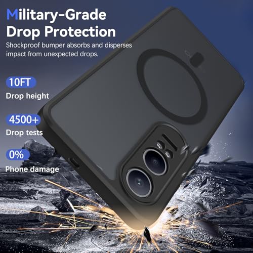 Image of BENTOBEN Hybrid Translucent Matte Back Cover Case for OnePlus Nord CE4 Lite 5G, Full Body Camera Protection, Wireless Charging Compatible, Armor Shockproof Bumper Case for OnePlus Nord CE4 Lite, Black