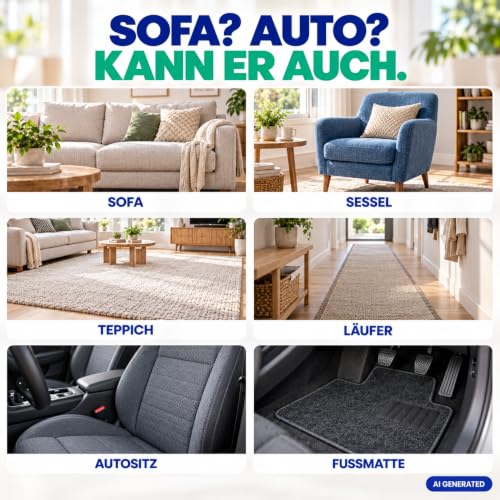 Foto von SUPER CLEAN Polsterreiniger & Teppichreiniger, 500 ml | Ergiebiges Konzentrat gegen Flecken und Gerüche für Sofa, Teppich und Autositze