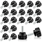 Vesslam 20 Pcs M4 x 10 mm Threaded Knurled Thumbscrew, Monitor Screws Vesa Mount Screws Carbon Steel Clamping Knobs Grip Thumb Screw Mounting Thumb Screw