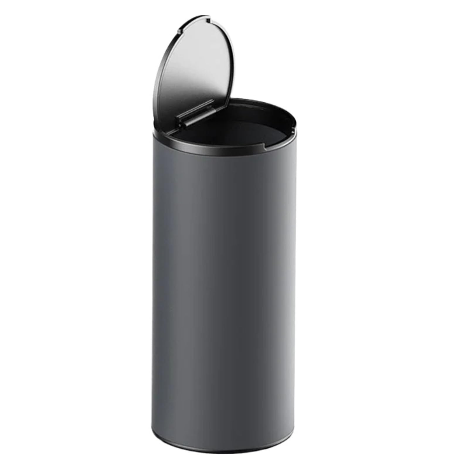 Car Bin Car Ashtray Creative Aluminum Alloy With Lid Automotive Ash Cartridge Trash Can Automatically Extinguish Smoke Cars Rubbish Bins(Dark gray.)