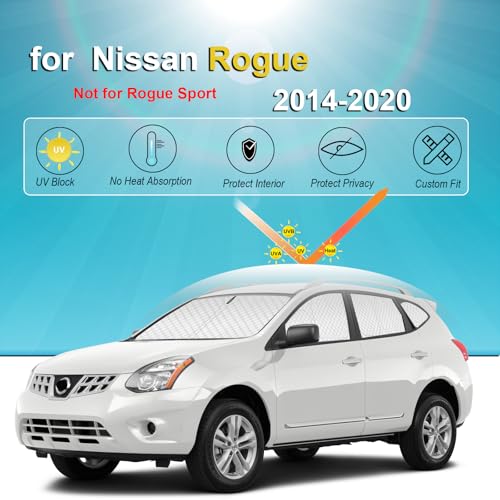 Image of KMF 8pcs Thicken Sun Shades for Nissan Rogue(Not Sport) 2014-2020 Accessories, Full Car Window Covers Sunshade for Windshield Side Rear, UV Block and Privacy Blackout for Car Camping Outdoor
