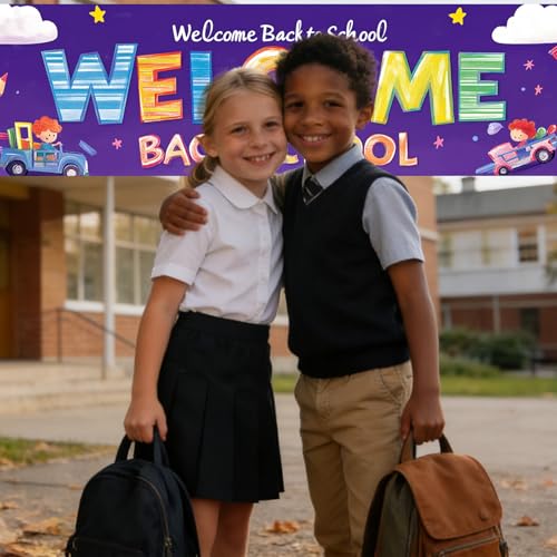 Image of Nuxovilar 78x17 inch Welcome Back to School Banner