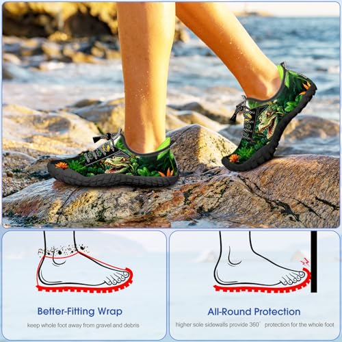 Image of Built-in Heel Grips Water Shoes for Kids Girls Boys Hiking Wide Barefoot Swim Beach Pool Big Kid