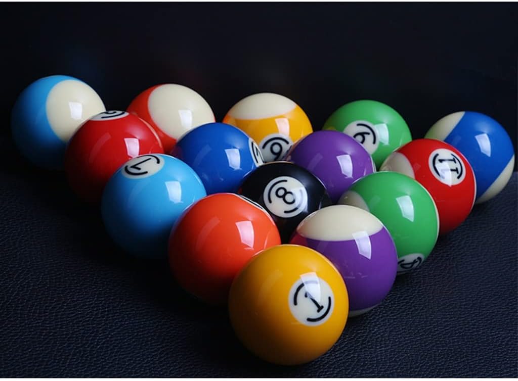 Small Numbers Design Standard 57.2mm 2 1/4" Resin Billiards Ball Complete Set of Pool Balls Billiards Accessories