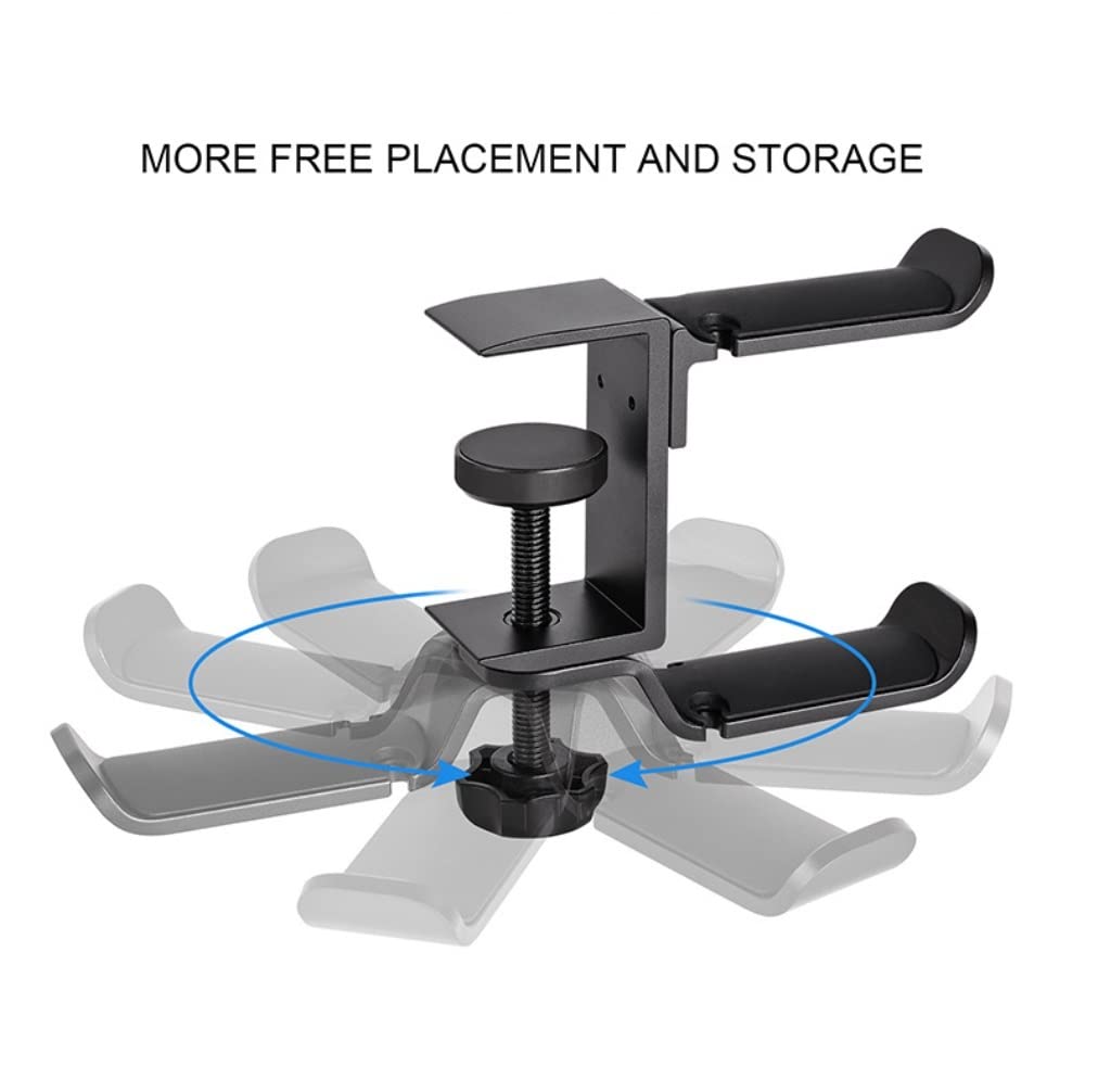 Supporto Per Cuffie Porta Cuffie Supporto Per Cuffie Da Tavolo Con Clip Universale Per Doppio In Metallo Per Auricolari Portatile E Girevole Organizzare(F)