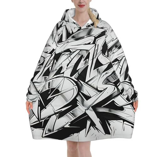 Couverture surdimensionnée adulte graffiti plaid chaud