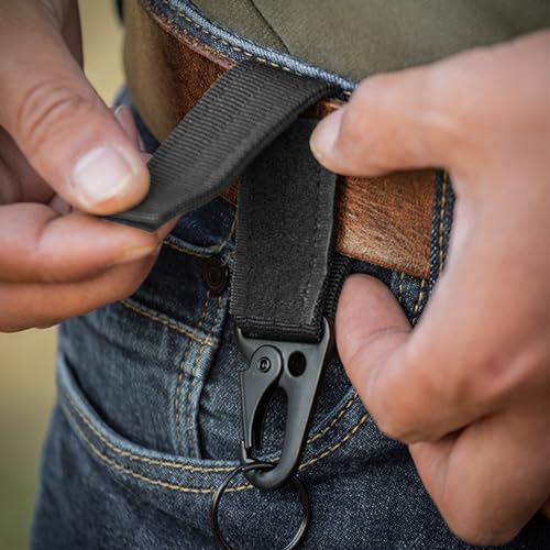 2 Stück Gürtelclip,Schlüsselanhänger Taktischer Gürtel,Polizei Zubehör Karabiner Schlüsselhalter,Mit Haken,Belt Key Holders,Nylon Guertelschlaufe,für Car Schlüssel,Rucksack,Outdoor-Camping-Anhänger