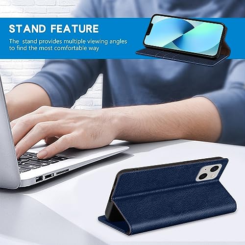 Image of ZZXX for iPhone 13 Wallet Case Strong Magnetic 6.1 inch,Blue