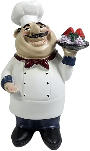 Figuras de chef italiano, decoración de cocina, cocinero con figurita de fruta, encimera, estatua de chef de bienvenida, figura coleccionable