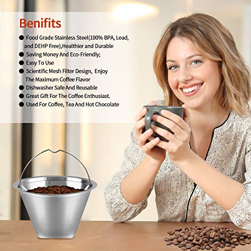 Ruoying #4 CONE COFFEE FILTERS REUSABLE #4 Reusable Permanent Cone Coffee Filters thumb #4