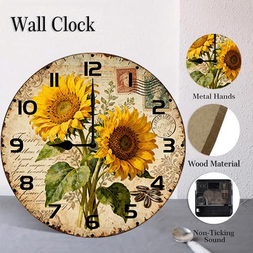 Reloj de pared rústico vintage madera oso y ciervo 10 in miniatura 7