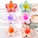 7 Pcs Hawaiian Claw Clips for Thick Hair,Flower Hair Clips Large Plumeria Clips Hibiscus Hair Clip Hair Accessories for Women