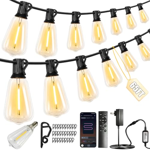 Zentirva ST38 Outdoor String Lights 65FT, App and Remote, 24V Warm White by Zentirva - Used condition - US$27.37