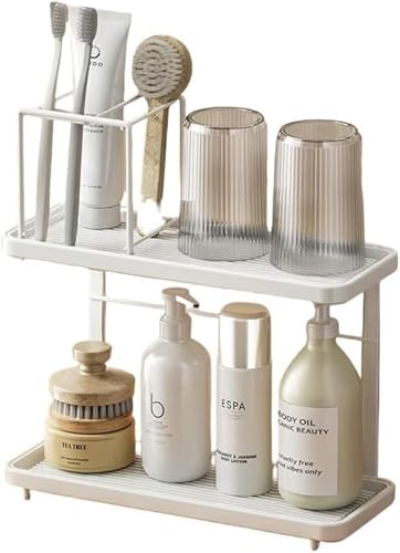 歯ブラシスタンド 歯ブラシホルダー 大容量 歯ブラシ立て 置き型 歯ブラシ収納 多機能 (ミディアム)