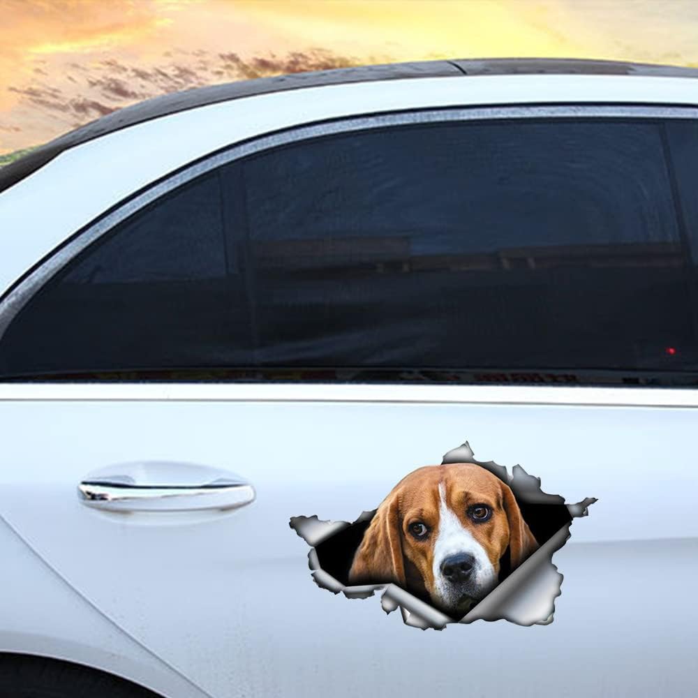 Beagle 3D Vinyl Car Decal Sticker, Waterproof Dog Car Stickers for Car Window, Animal Print Decoration, Single Use, Outdoor, 1 Count - Image 6