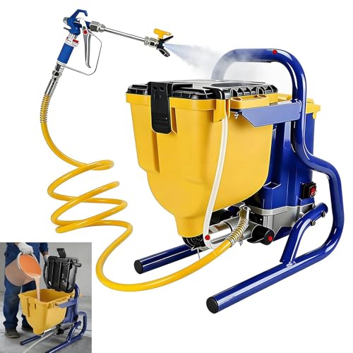Pulverizador de Pintura PortáTil Sin Aire,Pistola de Pintura EléCtrica Alta PresióN con Alto Caudal 2,1 L/Min, Tolva Gran Capacidad 4,5 L,Herramienta de Pintura para Paredes,Vallas y Techos