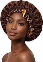 Vista 14 de Gorro de pelo para dormir, gorro de noche con clip ajustable, gorro reversible para el cabello para mujer, gorro de satén de seda