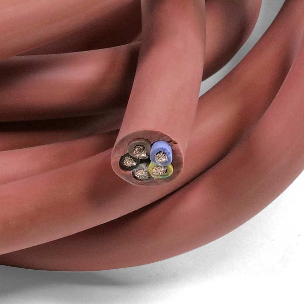 Silikon Ofenkabel 5x2,5mm² SiHF-J hitzebeständig bis 180°C - 5-adrig farbcodiert - Profi Anschlussleitung für Saunaöfen Heizgeräte Terrarien Industrie (5 m)