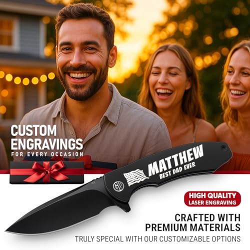 Image of Custom Knife - Personalized Gifts for Men and Women - Engraved Gifts for Men Husband Boyfriend Wife Girlfriend - Customized Pocket Knives for Birthday, Anniversary - Best Unique Present 6700 A PS N