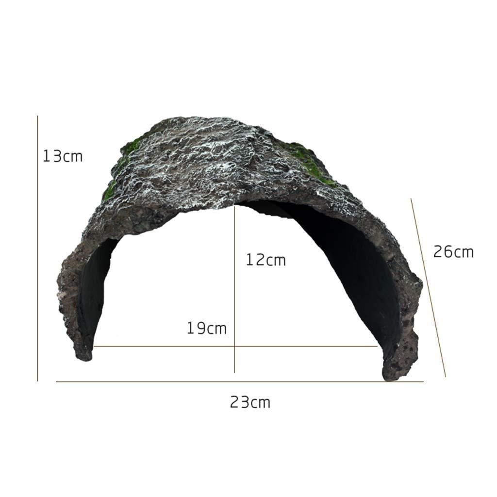 Escondite del Medio Ambiente Ecológico, Escondite de la Caja de Reptiles del Acuario de Anfibios - Decoración de la Esquina del Hábitat Escondites de Tortugas Serpiente Lagarto (23 * 26 * 13 cm)