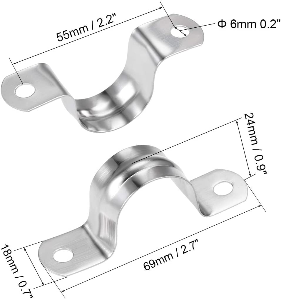 12 mm, forma a U, in acciaio INOX 304-Morsetto per sella da 10 pezzi