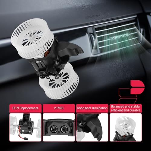 Image of BDFHYK AC Heater Blower Motor Fan 700280 Compatible with BMW 525i 525xi 528i 528i xDrive 528xi 530i 530xi 535i 535i xDrive 535xi 545i 550i 645Ci 650Ci 650i M5 M6,HVAC Blower Motor Assembly PM4075