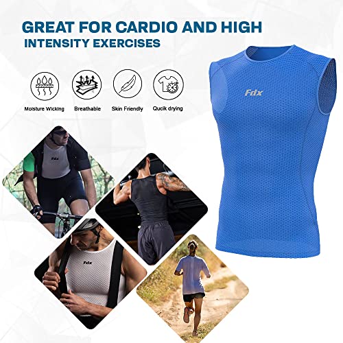 FDX Cool Mesh Base Layer Sleeveless - Men, Women Summer Cycling Vest - Ultralight, Breathable, Anti-Odour Bicycle Unisex Skins Tops - Under Shirts for Running, Gym, Workout Training - Image 6