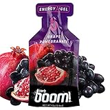 Boom Nutrition - Carb Boom Energy Gel - Fruit-Flavored Energy Gels - Workout Gel - Energy Gel for Cycling - Running Gel - Natural Energy Gel - Grape Pomegranate (24 Pack)