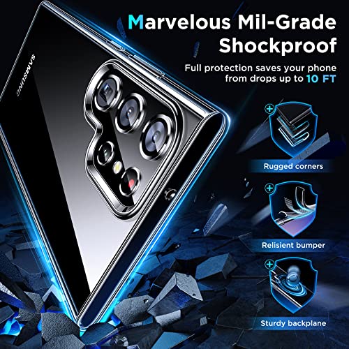 Simtect For Samsung Galaxy S23 Ultra Case [Never-Yellowing] [10 Ft Military Drop Protection] Slim Fit Soft Tpu Silicone Shockproof Phone Case For Galaxy S23 Ultra Case 6.8 Inch - Crystal Clear #TOP3