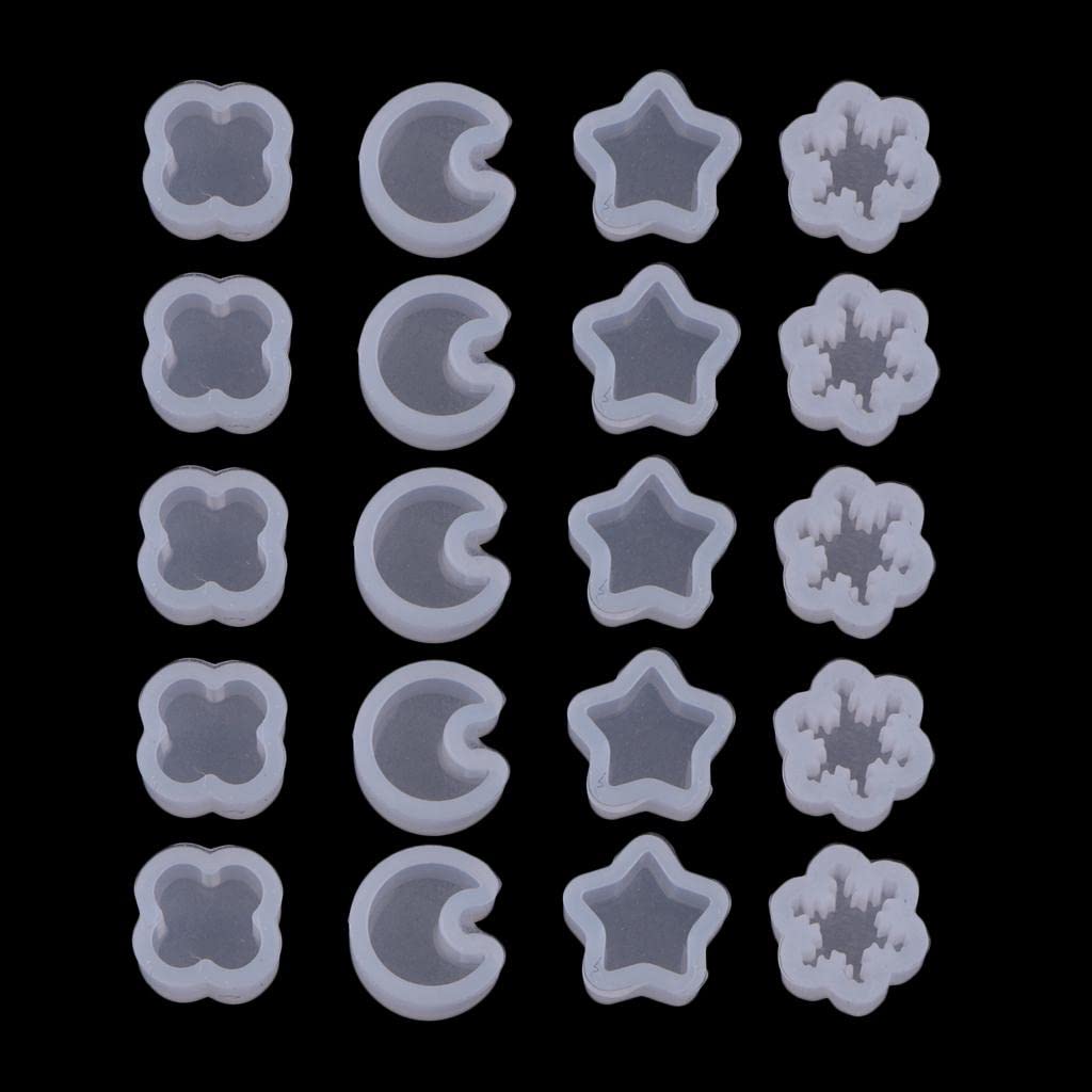 bnf® 4x20Pcs Silicone Molds Resin Casting Moulds for Jewelry Making Tools DIY Craft | Resin Craft Molds & Supplies | Crafting Pieces | Multi-Purpose Craft Supplies-image-45