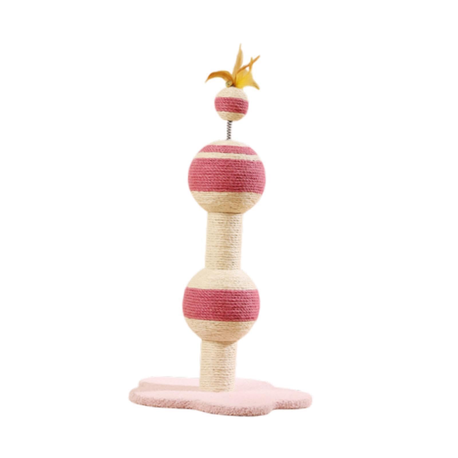 Tiragraffi verticale per gatti con campanello, gioco interattivo, progettato, stabile, in sisal, per gatti felici, tiragraffi da interno per con
