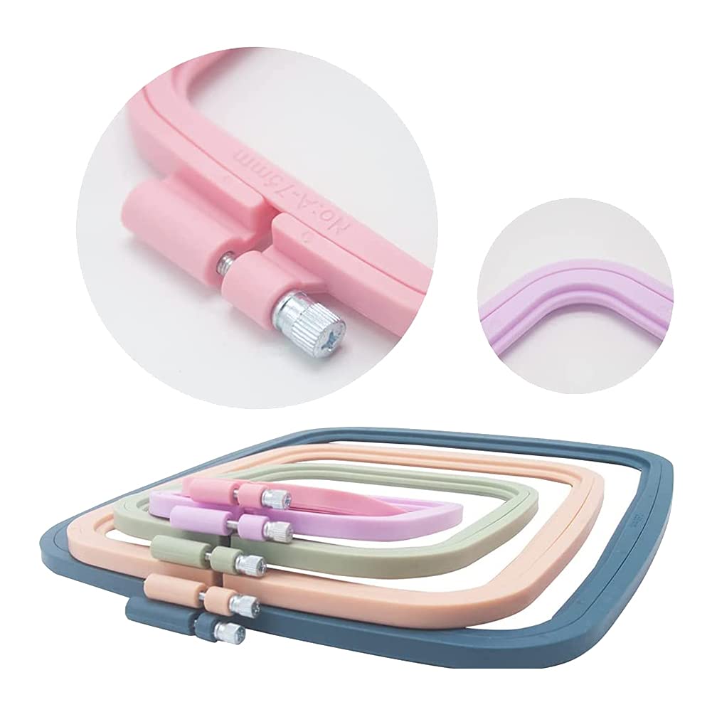 Zunedhys Lot De 5 Cercles à Broder Rectangulaires Pour Point De