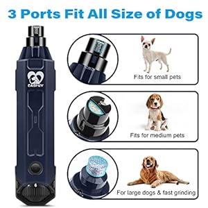 Casfuy 6-Speed Dog Nail Grinder – Newest Enhanced Pet Nail Grinder Super Quiet Rechargeable Electric Dog Nail Trimmer Painless Paws Grooming & Smoothing Tool for Large Medium Small Dogs (Blue)