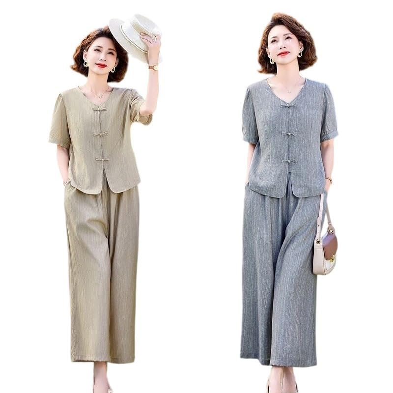 Pantalones palazzo de pierna ancha y top liso para oficina y eventos 2