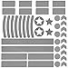 GEREKWORK Confezione da 42 Adesivi Riflettenti Set di Adesivi Riflettenti Impermeabili autoadesivi Resistenti Pellicola Altamente Riflettente per caschi da Bicicletta e passeggini (Bianco)