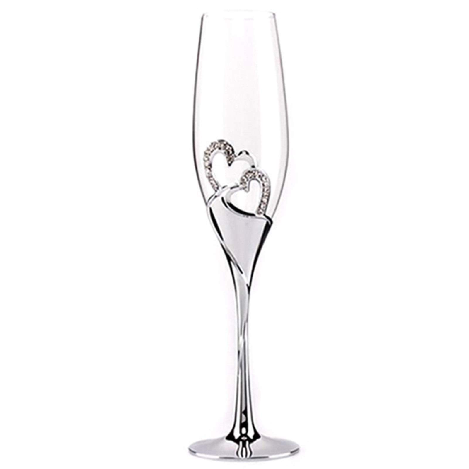 Calici da Vino 1 Paio di Cristallo a Forma di Cuore Coppa Bella Romantica Tazza del Vino Rosso di Vetro del Regalo Creativo for Wedding con Il Contenitore di Regalo 73