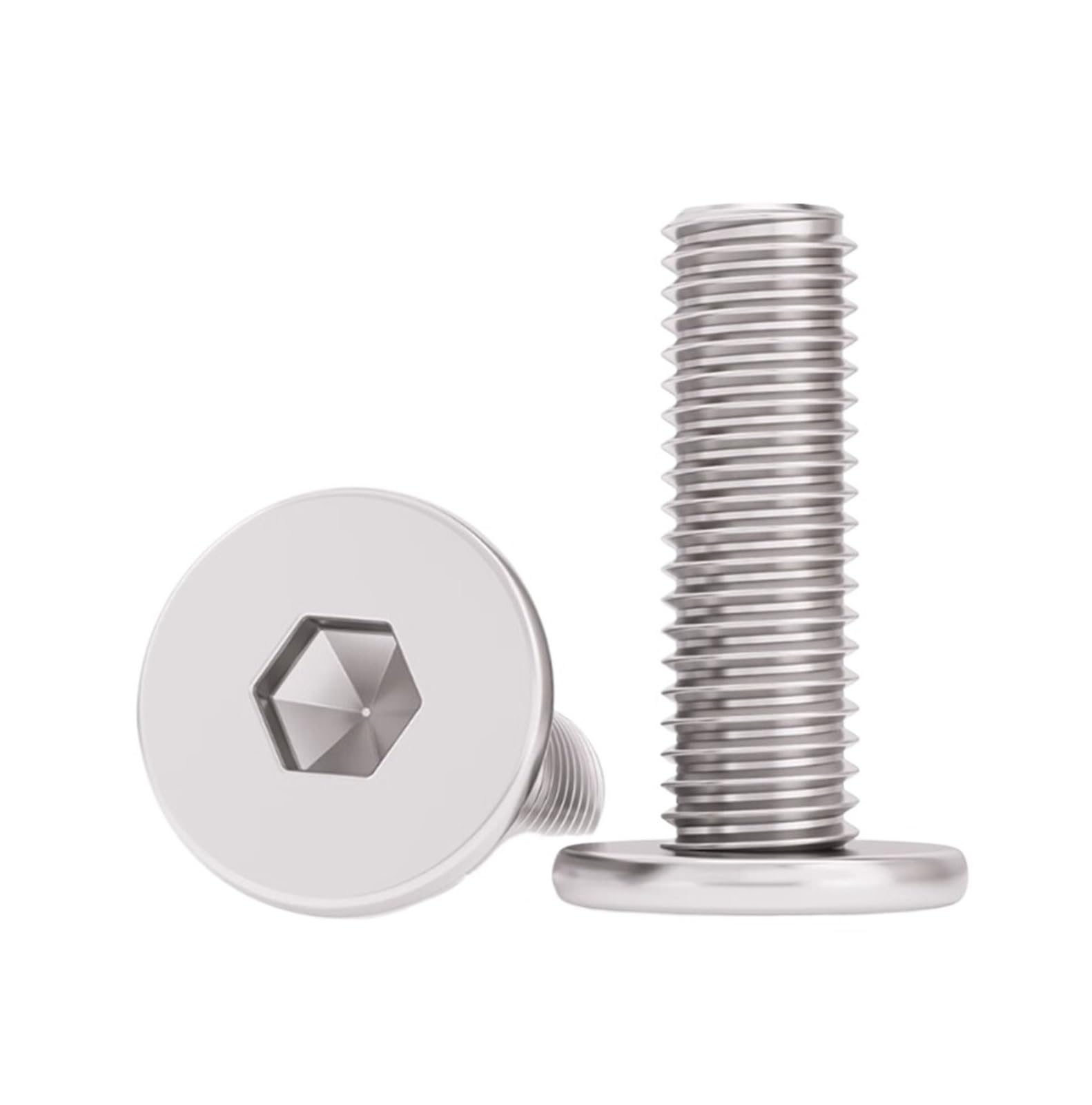 5/10 Szt. CM M6 M8 304 Stal Nierdzewna Sześciokątna Z Gniazdem Sześciokątnym Cienka Płaska Śruba Łbem Waflowym(X45mm,M8 5PCS)