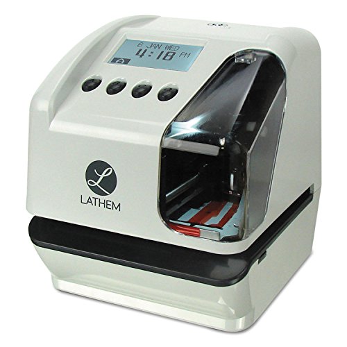 Lathem LT5000 Electronic Multi-Line Document Stamp, Clear/Gray