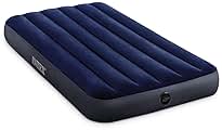 Intex 64757E Dura-Beam Standard Downy Air Mattress: Fiber-Tech - Twin Size - 10in Bed Height - 300lb Weight Capacity - Pump Sold Separately
