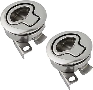 XLBH Boat accessories 2PCS 316 Stainless Steel Flush Hatch Slam Latch 2 inch Mirror Polish Heavy Duty Latch Slam Marine Boat Hardware water sports (Color : 2inch)